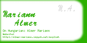 mariann almer business card